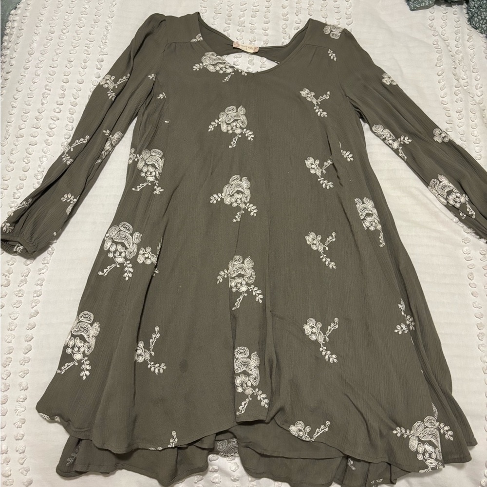 Green floral dress